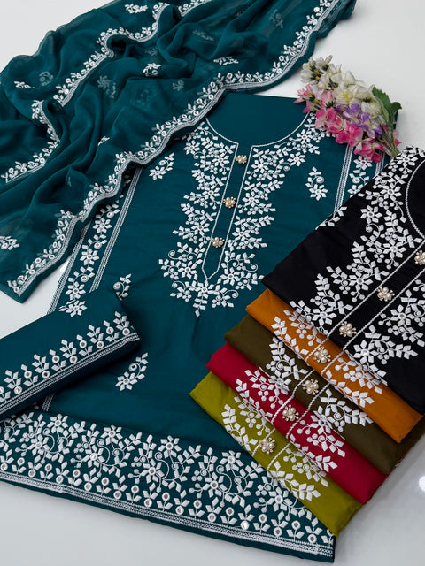 Most Beautiful & Unique Handmade Style Thread Embroidery Lawn 3 PC Dress 👗