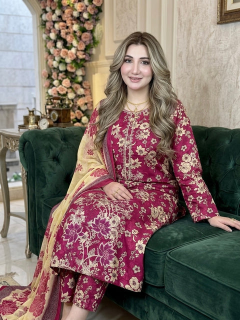 🔥 ONLY 2650/-PKR #CHIKANKARI LAWN 3 PC 🔥