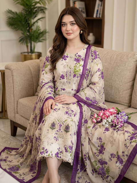 💕 ONLY 2650/-PKR #CHIKANKARI LAWN 3Pc Dress 💕