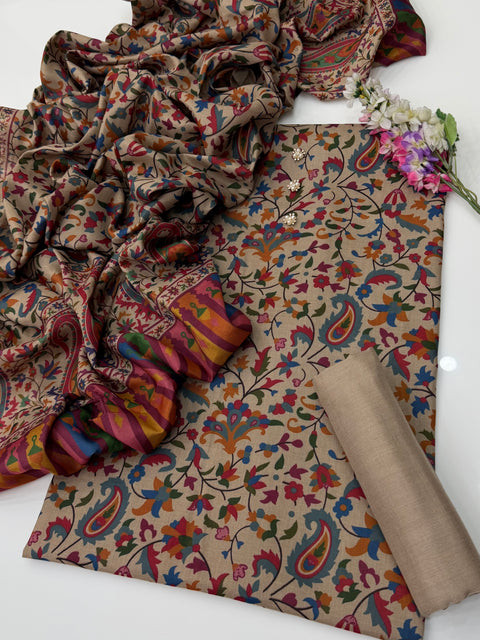 🔥 #KALAMKARI #PASHMINA 3PC🔥