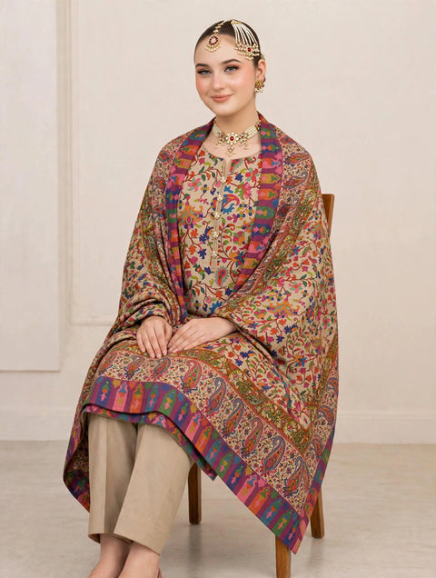 🔥KALAMKARI PASHMINA 3PC 🔥
