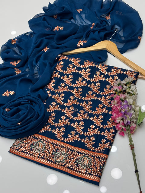 Handmade Goota Style Thread Embroidery 🧵 Soft Chiffion Shirt Duppata 2 Pc 👗