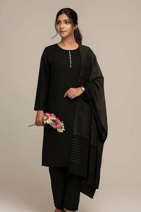 Multani Khaadi Soosi Stuff Shirt & Trouser With Khaadi Velvet Shawl 3 Pc Dress 👗