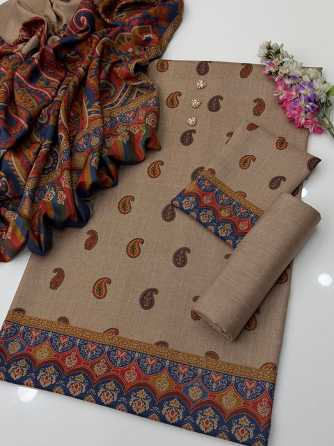 🔥 KALAMKARI PASHMINA 3PC DRESS 🔥