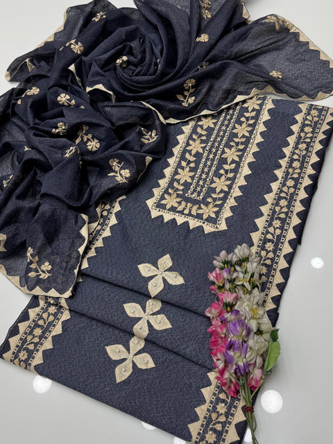 Beautiful Handmade Style Pakka Tanka With Applique Ralli Work Pearl Beads 2 Pc Dress 👗