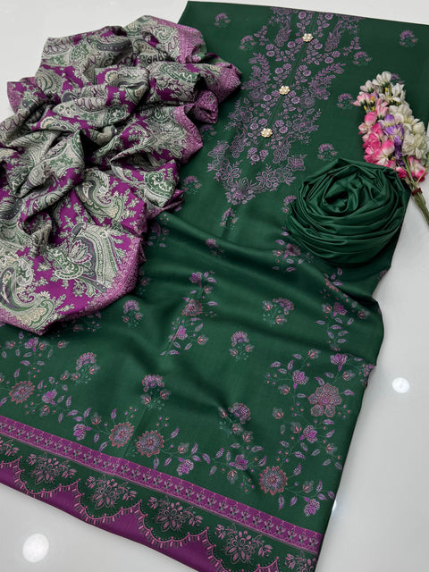 🔥 💯% Original Mausummery Brand Digital Printed Linen 3 Pc Dress 👗