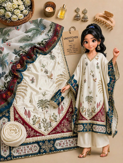 💕 Trending Fancy Kaftan Style Fancy Heavy Embroidered Silk 3 Pc 👗