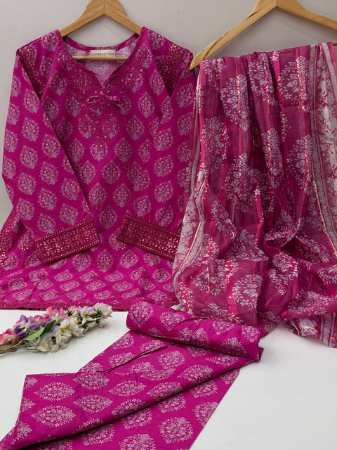 🔥 #STITCHED #LAWN WITH FARSHI SHALWAR 3PC 🔥