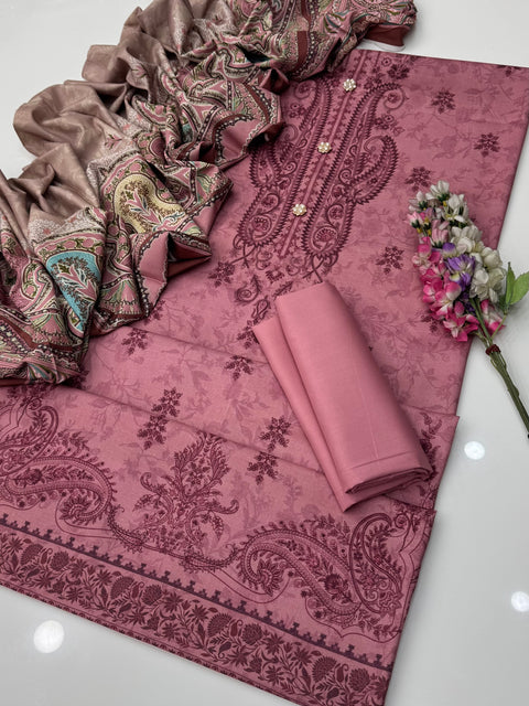 🔥 💯% Original Mausummery Brand Digital Printed Linen 3 Pc Dress 👗