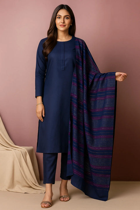 Multani Khaadi Soosi Stuff Shirt & Trouser With Khaadi Velvet Shawl 3 Pc Dress 👗