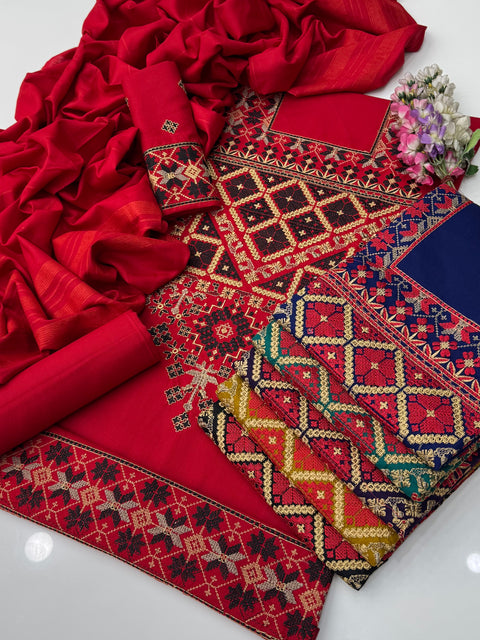 🔥 #Winter’s Beautiful Sang E Maah Design Dhanak 3 Pc 👗