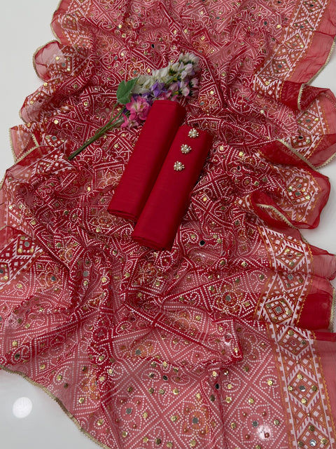 💕 Fancy Chunri Duppata With Lawn Shirt & Trouser 3 PC 👗