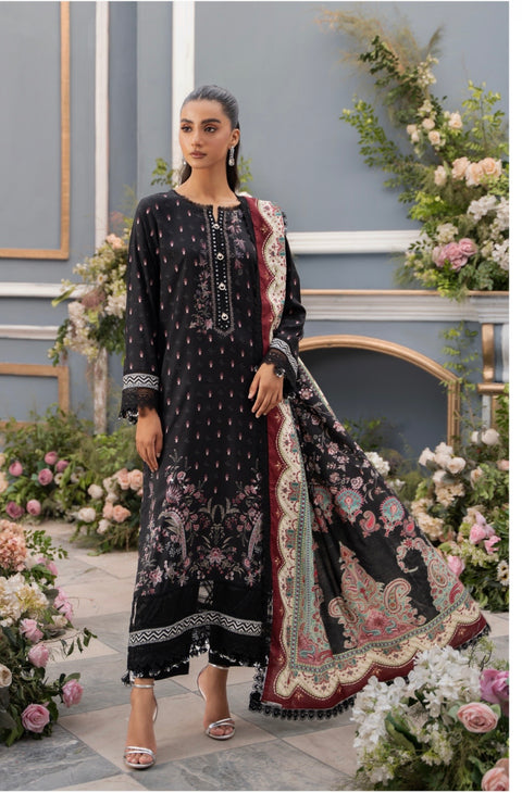 💯% Original Mausummery Brand Digital Printed Bana Dora Linen 3 Pc Dress 👗