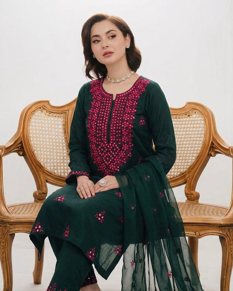 🔥 #Handmade Sheesha Work Pakka Tanka Lawn 3 Pc Dress 👗
