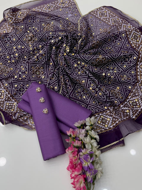 💕 Fancy Chunri Duppata With Lawn Shirt & Trouser 3 PC 👗