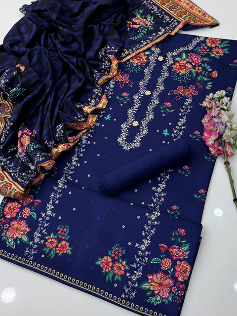 🔥 💯% Original Mausummery Brand Digital Printed Linen 3 Pc Dress 👗