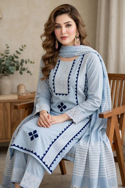 💕 #APPLIQUE #KHADDAR 3PC💕