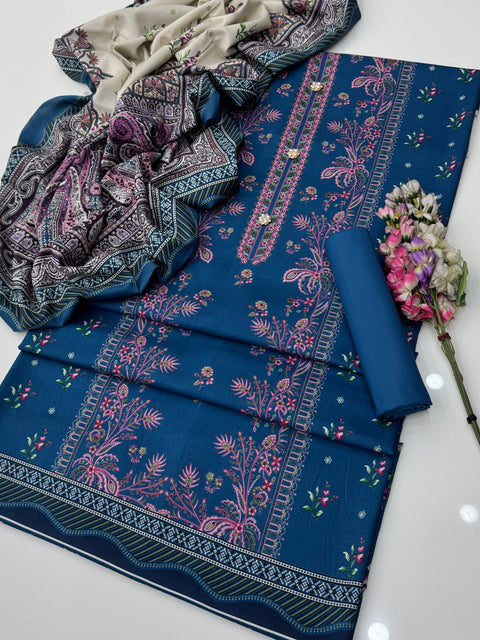 🔥 💯% Original Mausummery Brand Digital Printed Linen 3 Pc Dress 👗