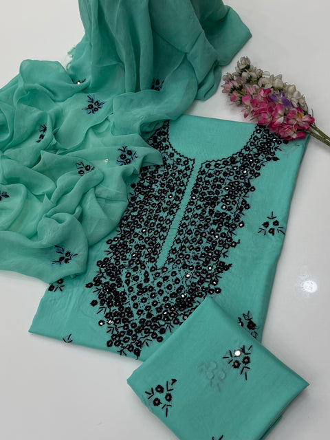 🔥 #Handmade Sheesha Work Pakka Tanka Lawn 3 Pc Dress 👗