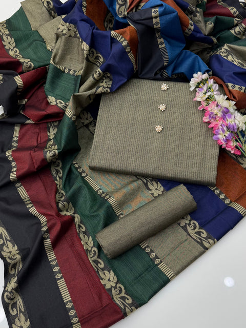 🔥 ONLY #1850/-Pkr Embrace The Elegance of Mid Season Multani Khaadi Soosi 3 PC 👗