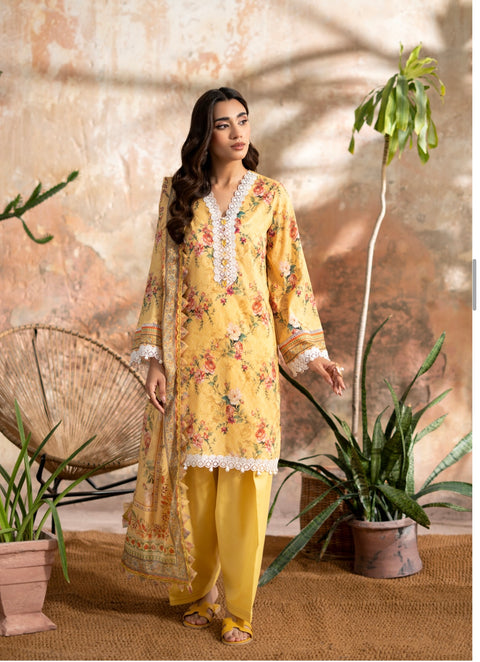 💕 Mausummery Brand Digital Printed Pure Lawn  3 Pc Dress 👗