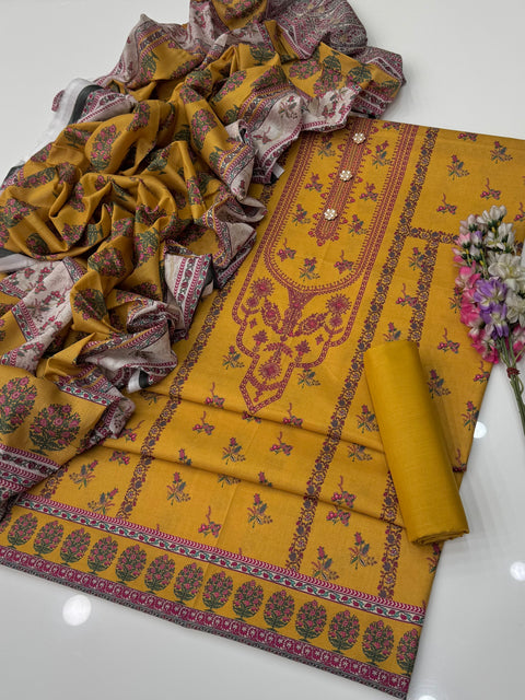 💕 Mausummery Brand Digital Printed Pure Lawn  3 Pc Dress 👗
