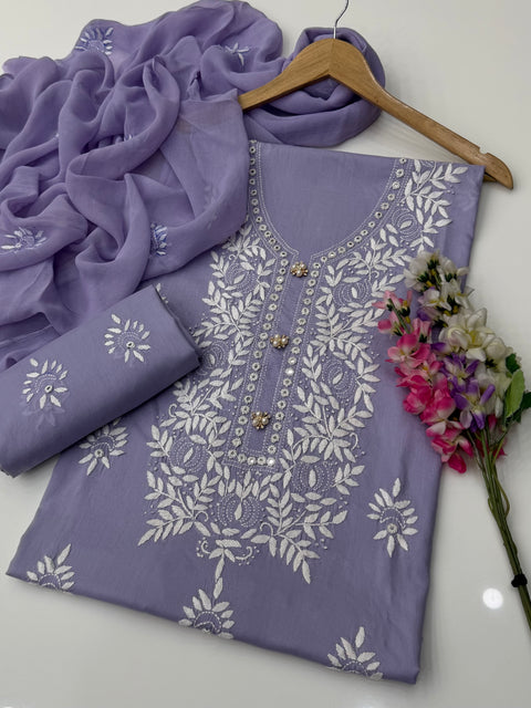 🔥 Traditional Handmade Style Pakka Sheesha Work 🧵 Pure Lawn 3PC Dress 👗