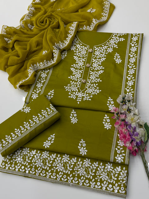 Most Beautiful & Unique Handmade Style Thread Embroidery Lawn 3 PC Dress 👗