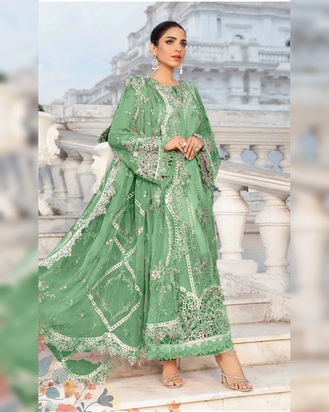 Exclusive Pani Kari & Chikankari Embroidery Premium Chiffion 3 Pc Dress 👗