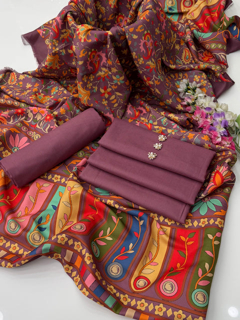 💕 #WINTER’s #KALAMKARI SHAWLS WITH DHANAK 3PC💕