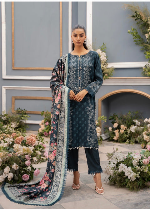 💯% Original Mausummery Brand Digital Printed Bana Dora Linen 3 Pc Dress 👗