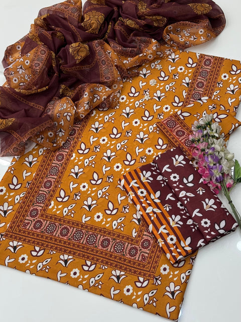 Digital Printed Swiss Monar Soft Premium Qaulity 3 Pc Dress 👗