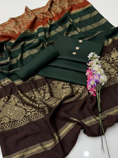 💕 #Winter’s Jacquard Pashmina Shawl With Dhanak 3 PC Dress 👗
