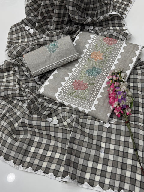 Beautiful Handmade Kacha Tanka & Tarkashi Work With Applique Ralli Work 3 Pc Dress 👗