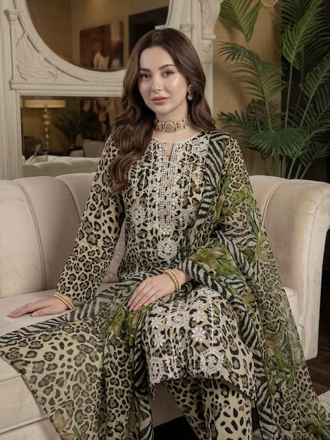 🔥 Beautiful Chikankari Embroidery Digital Printed Lawn 3 PC Dress 👗