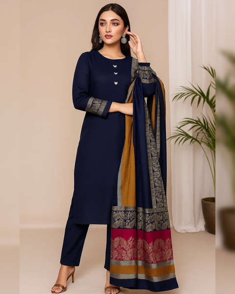 🔥#WINTER’s Beautiful & Elegant Style Dhanak Marina 3 PC 👗