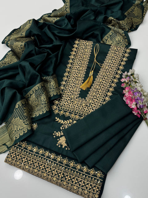 Winter’s Beautiful Boutique Style Fancy Sequence Zaari 🧵 Soosi Stuff 3 PC Dress 👗