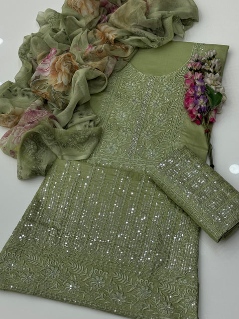 Sequence Bareeze Embroidery 🧵 Lawn With Printed Duppata 3 Pc Dress 👗