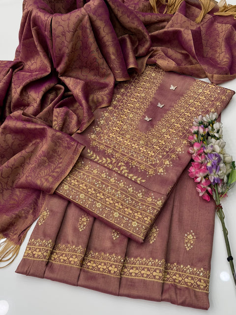 🔥 #WINTER Beautiful Boutique Style Fancy Sequence Embroidery 3 PC Dress 👗