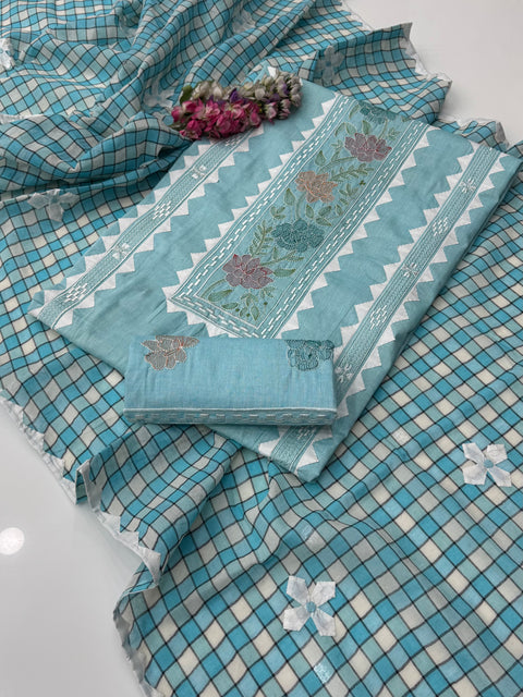 Beautiful Handmade Kacha Tanka & Tarkashi Work With Applique Ralli Work 3 Pc Dress 👗