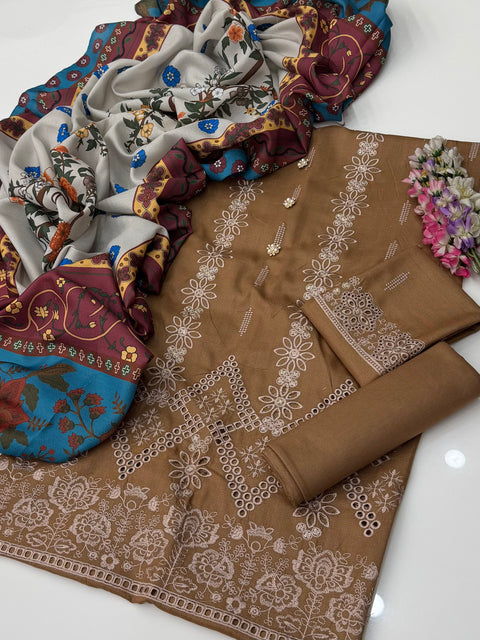 🔥 ONLY 2950/-PKR SALE Winter’s Branded Hit Codes 3 PC Dress 👗