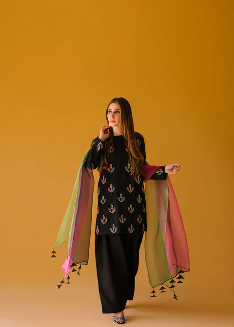 Branded Hit Codes Boutique Style Embroidered Soft Khaddar & Dhanak 3 PC Dress 👗
