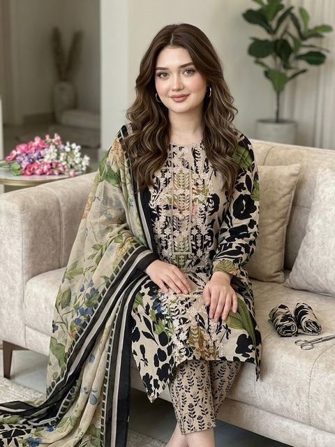 💕 ONLY 2650/-PKR CHIKANKARI LAWN 3 PC 💕