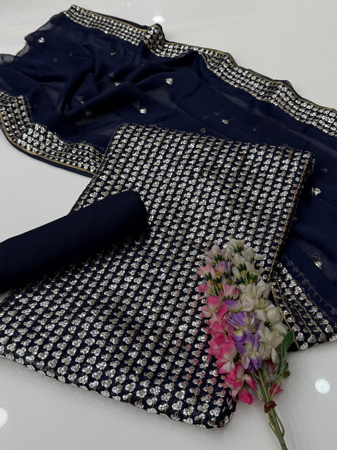 🔥 Trending Article Of Hania Amir Party Wear Sequence Work Chiffion 3 Pc Dress 👗