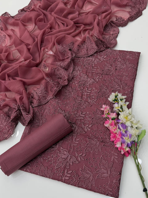 ‼️ #Most Beautiful & Trending Chikankari Boring Work Embroidery 🪡 Lawn 3 PC Dress 👗