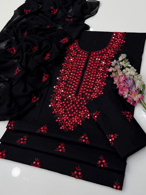🔥 #Handmade Sheesha Work Pakka Tanka Lawn 3 Pc Dress 👗