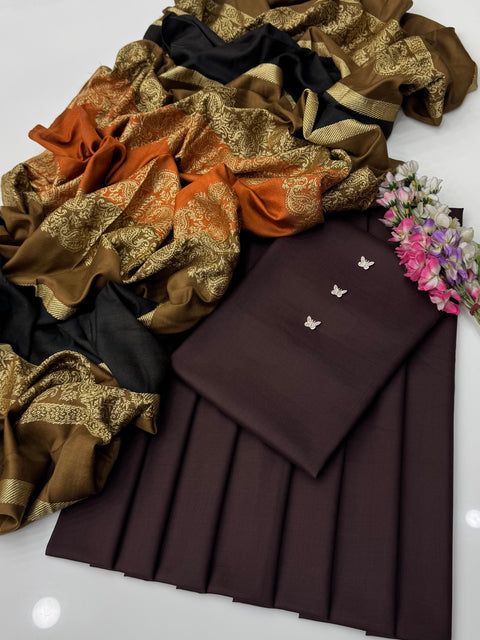 🔥#WINTER’s Beautiful & Elegant Style Dhanak Marina 3 PC 👗
