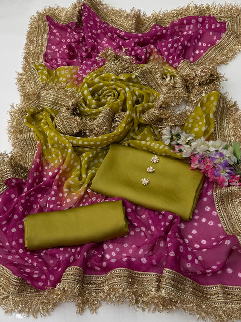 💕 #TRENDING #CHUNRI MEDIUM SILK 3 PC 💕