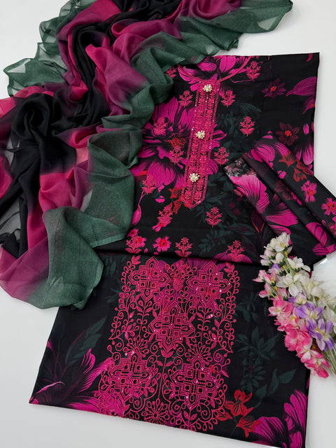 💕 ONLY 2650/-PKR CHIKANKARI LAWN 3 PC 💕