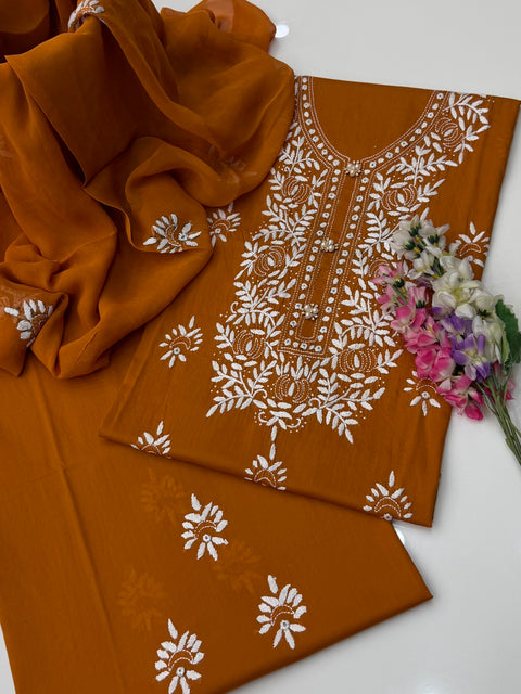 🔥 Traditional Handmade Style Pakka Sheesha Work 🧵 Pure Lawn 3PC Dress 👗